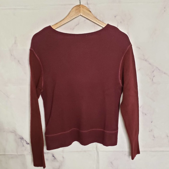 MACPHEE 100% wool maroon red knitwear pullover sweater S - Picture 5 of 8